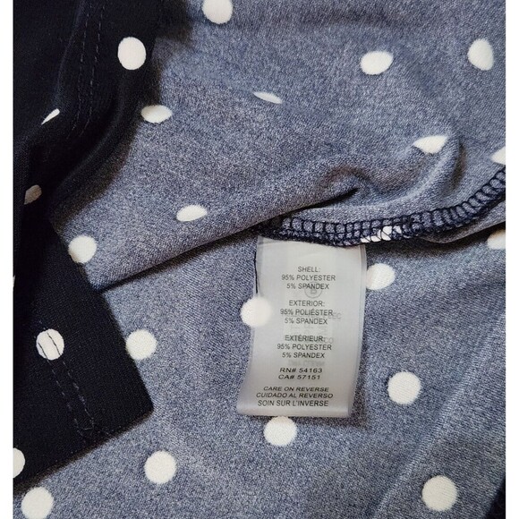 Tommy Hilfiger Navy Blue White Polka Dot Button Down Top Tank Blouse Sz M - Picture 6 of 8